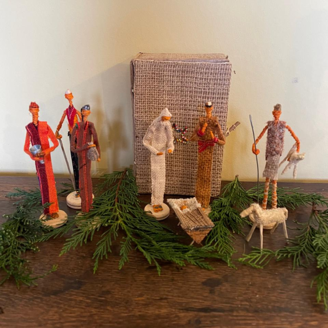 Nativity Set in Hessian Box