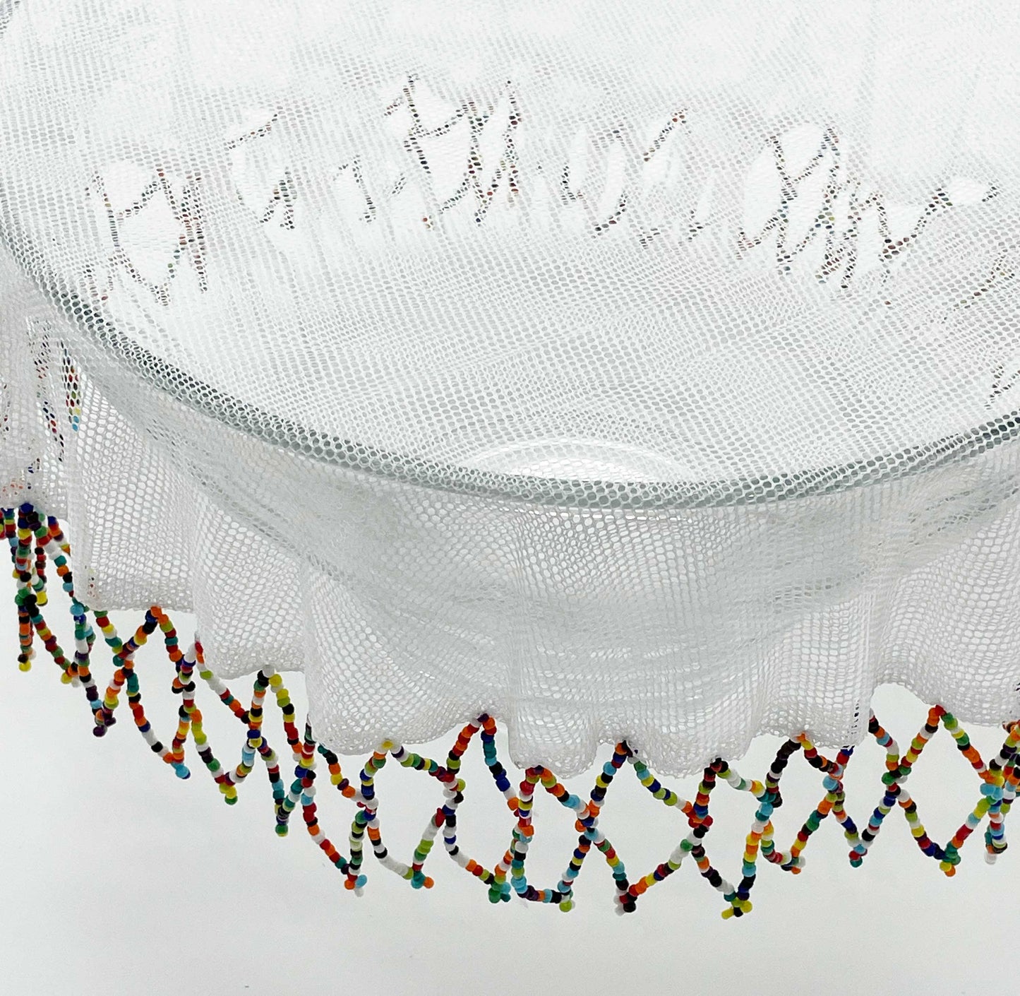 Beaded Food Cover, Salad bowl size.