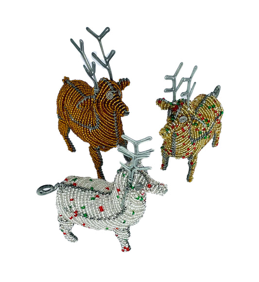Beaded Reindeer Ornament short