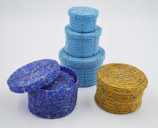 Beaded Trinket Boxes (set of 3 assorted sizes)