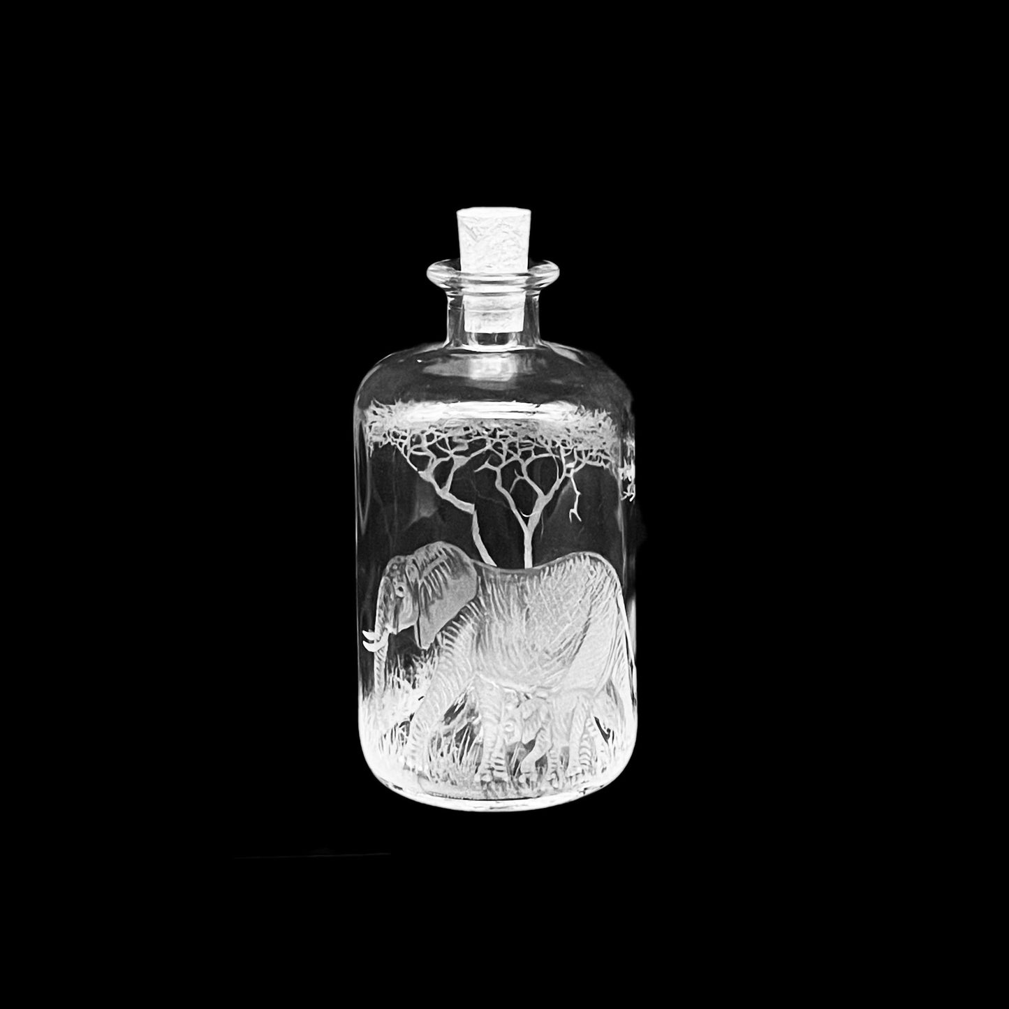 Bottles, Engraved with Elephant