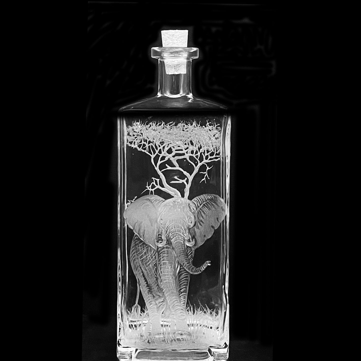 Bottles, Engraved with Elephant