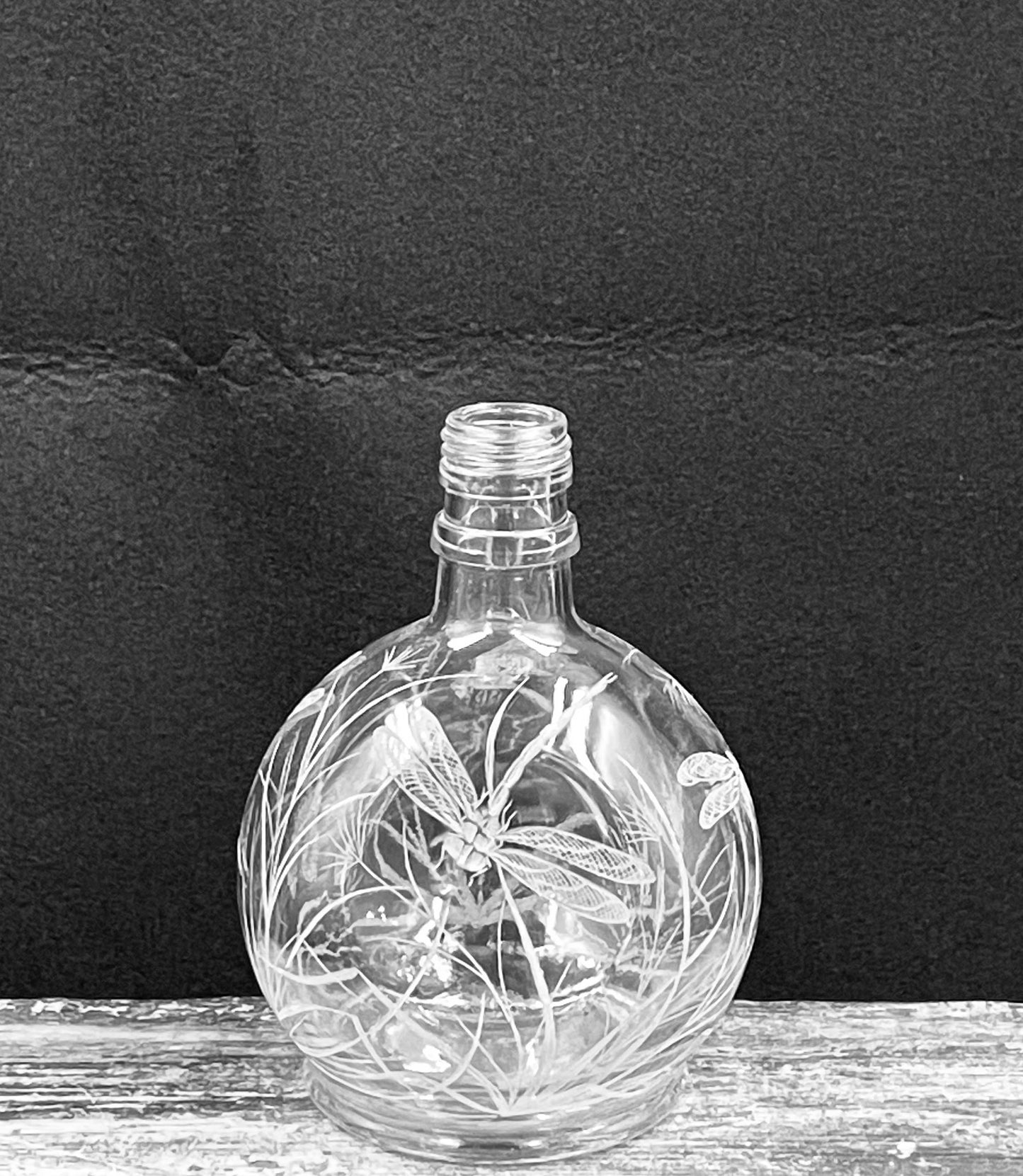 Bottles, Engraved with Dragonfly