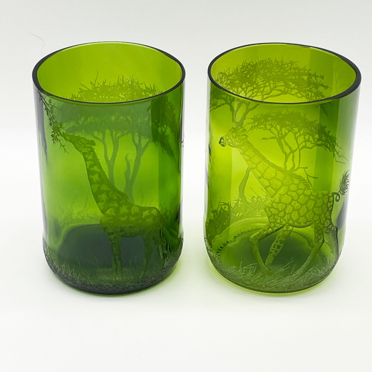 Candle Holder, Engraved with Giraffe