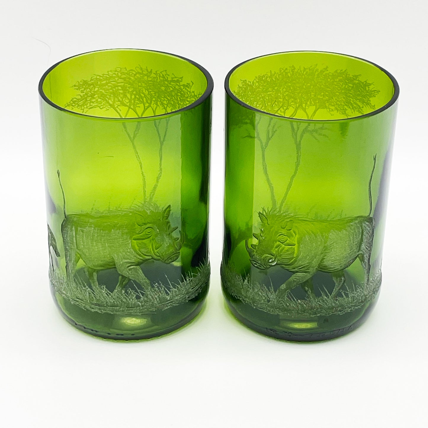 Candle Holder Engraved with Warthog