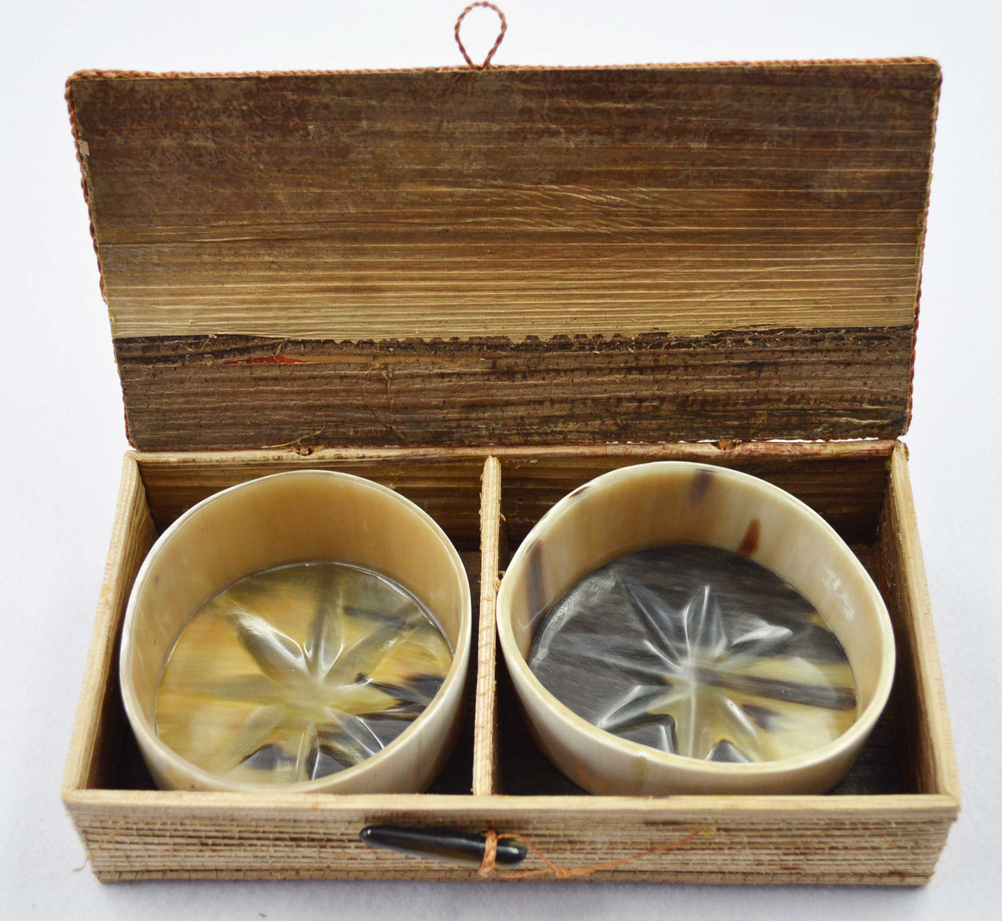 Ankole Cow Horn Bottle Coasters Boxed Pair or Individual