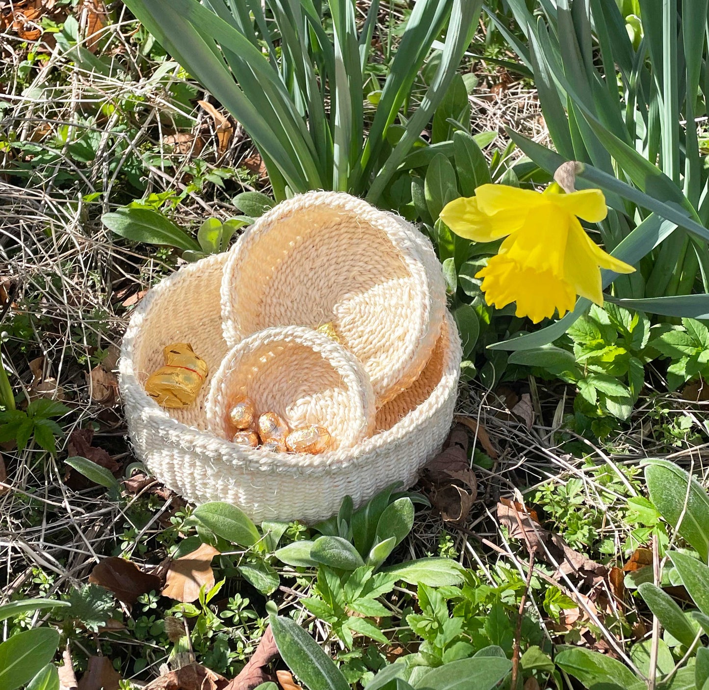 Basket sets with Beaded trim (bead colour choice)
