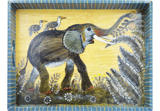 Naive Art Tray - Large -Elephant