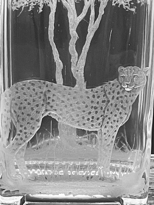 Bottles, Engraved with Cheetah