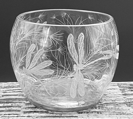 Vase, Engraved Dragonfly Small & Large