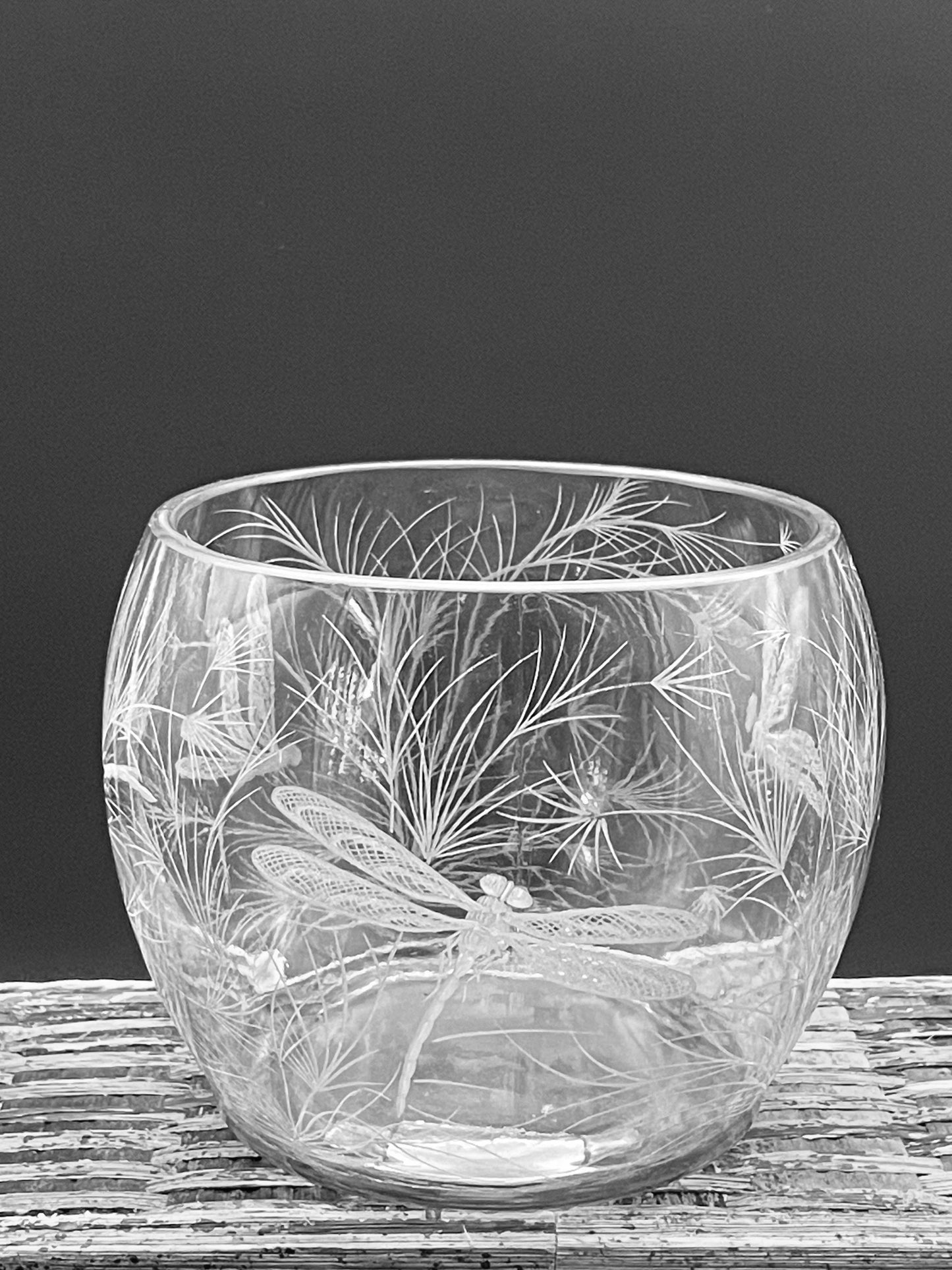 Vase, Engraved Dragonfly Small & Large