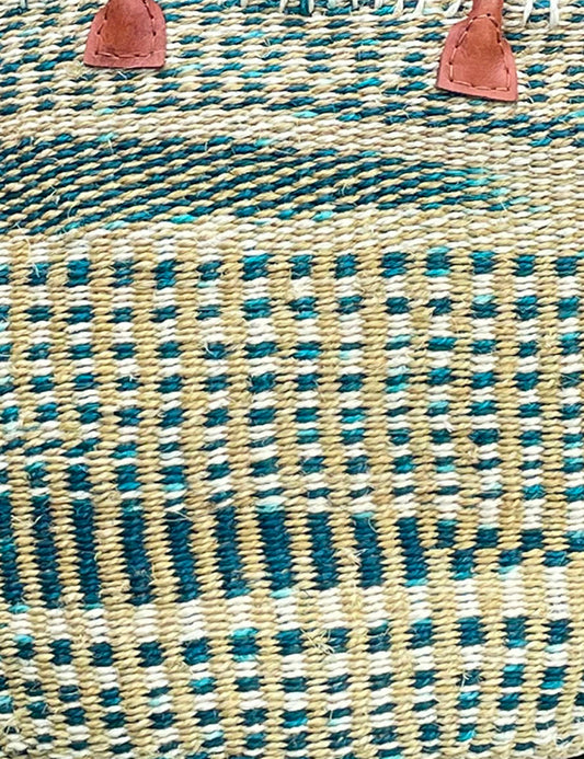 Medium Sisal Basket Green Beige & Natural Marl