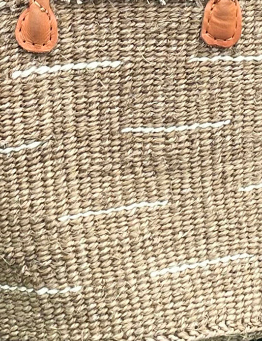 Extra Wide Sisal Basket Natural with White Flash
