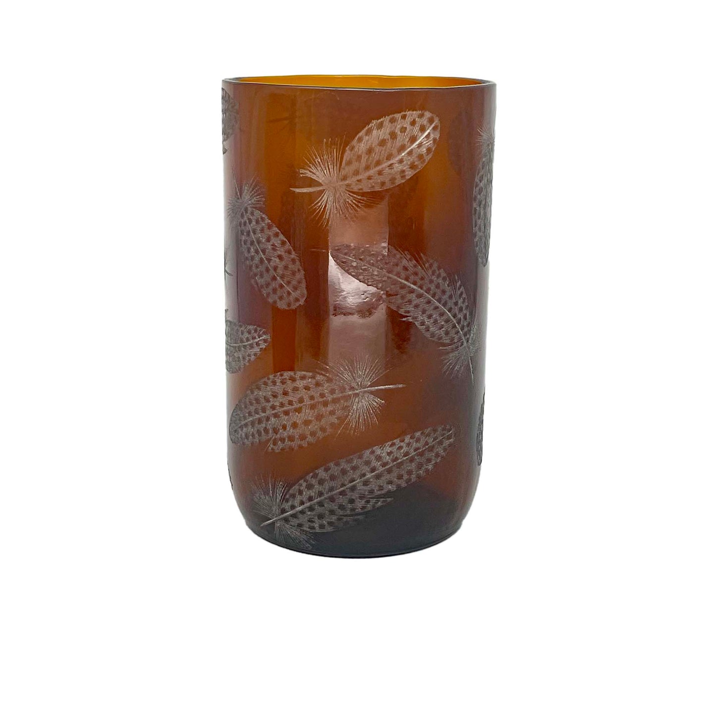 Extra Large Storm Lantern Engraved with Guinea Fowl Feathers