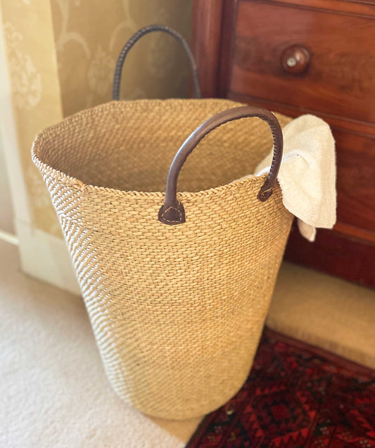 Large Tanzanian Sea Grass Laundry Basket.