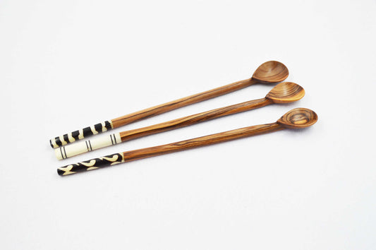 Olive wood small fork & spoons