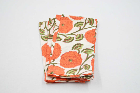 Napkins sets of 4, blues & reds