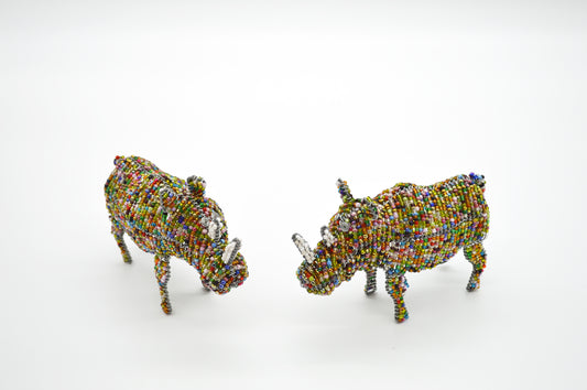 Beaded Rhino Ornaments
