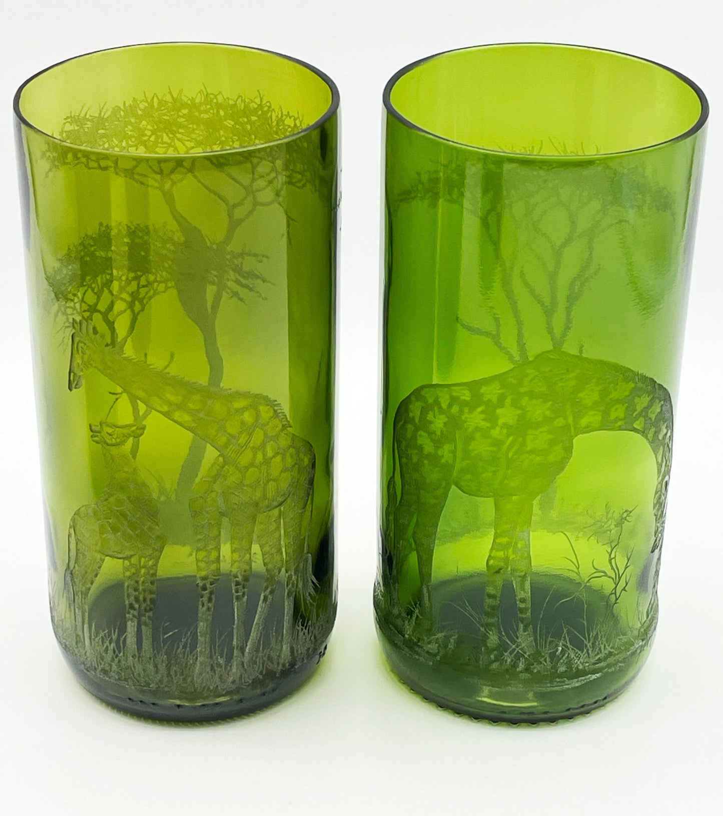 Storm Lantern, Engraved with Giraffe