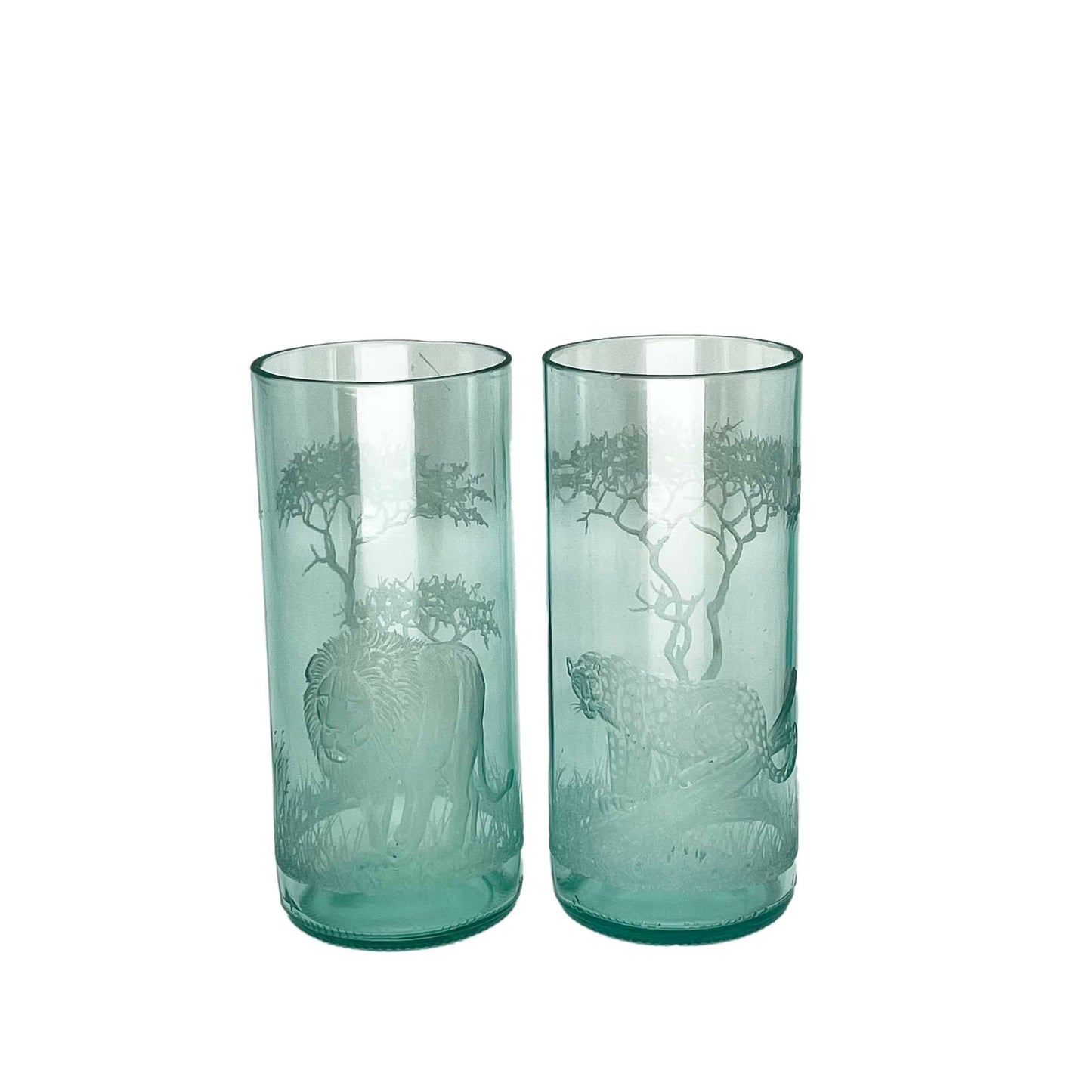 Highball Glasses, Engraved with BIG FIVE African Animals