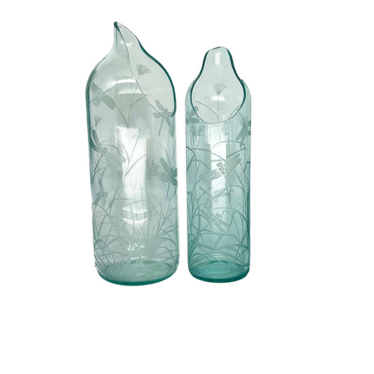 Hand Engraved Bottle Jugs with Dragonfly