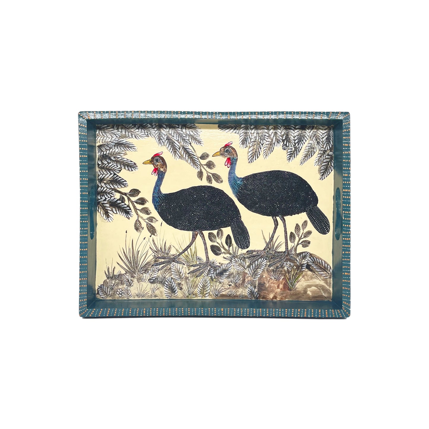 Naive Art Tray-Guinea Fowl