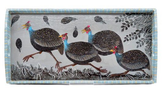 Naive Art Tray - Ex Long - Guinea Fowl