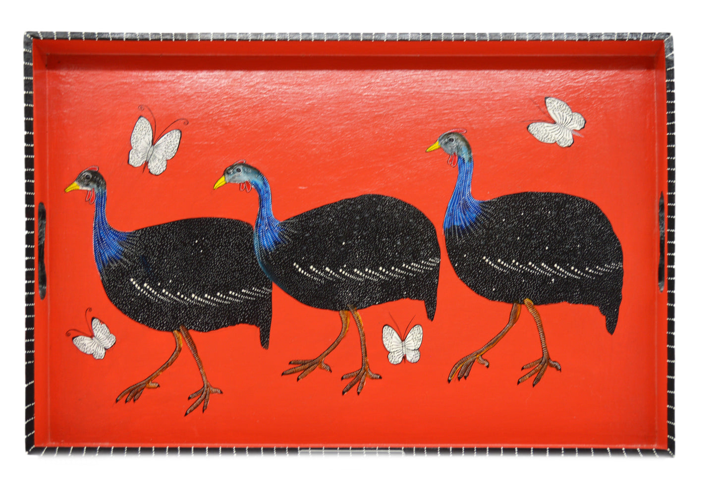 Naive Art Tray - Ex Large - Guinea Fowl