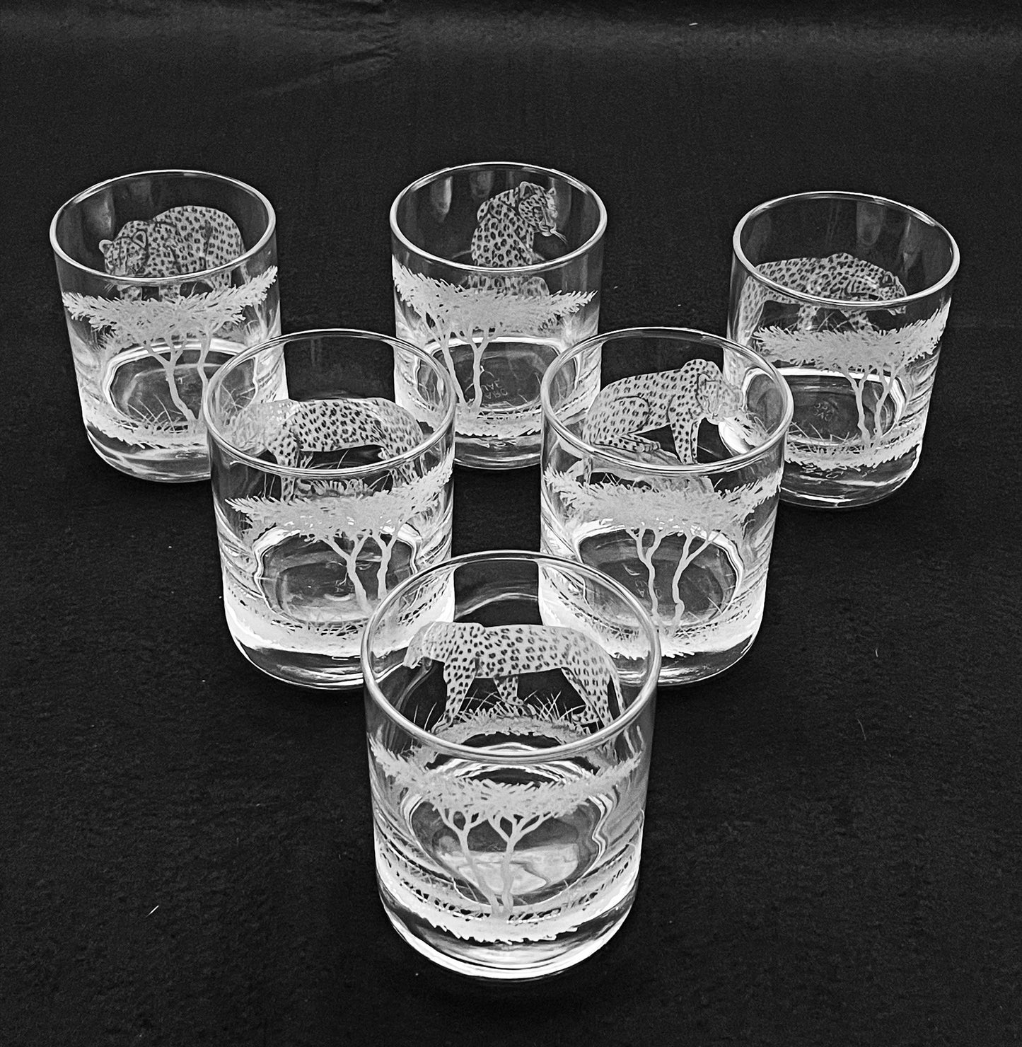 Tumbler Glasses, Engraved with Big 5 plus Giraffe