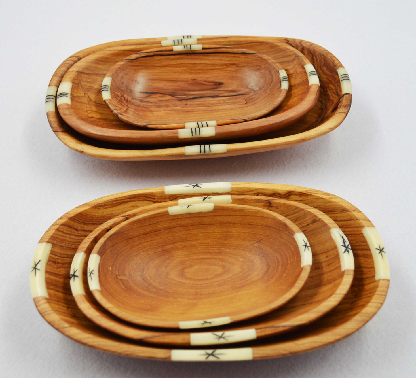 Olivewood Nesting Bowls Set of Three Oval