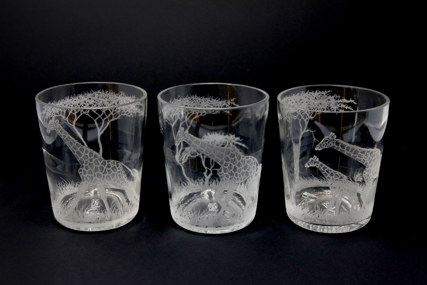 Candle Holder, Engraved with Giraffe