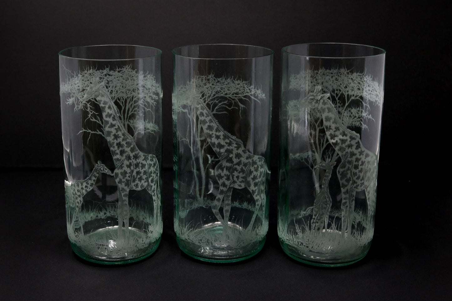 Storm Lantern, Engraved with Giraffe