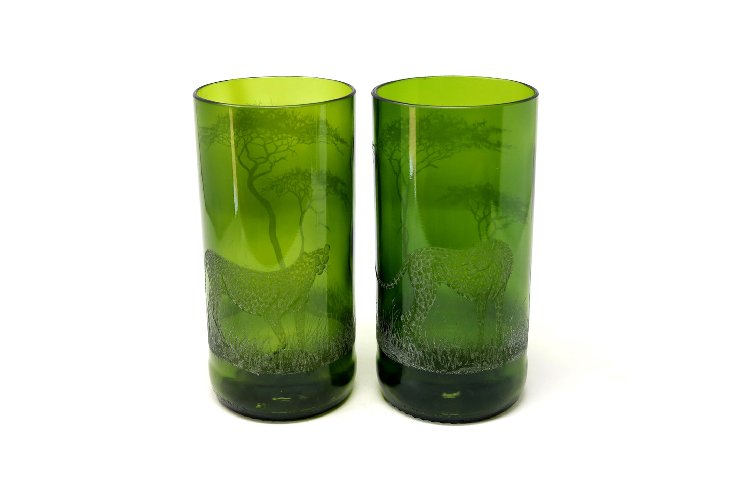 Storm Lanterns PAIR, Engraved with Cheetah