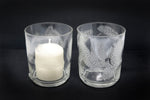 Candle Holder, Engraved with Guinea Fowl Feathers