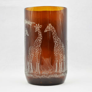 Extra Large Storm Lantern,  Engraved with Giraffes (C)