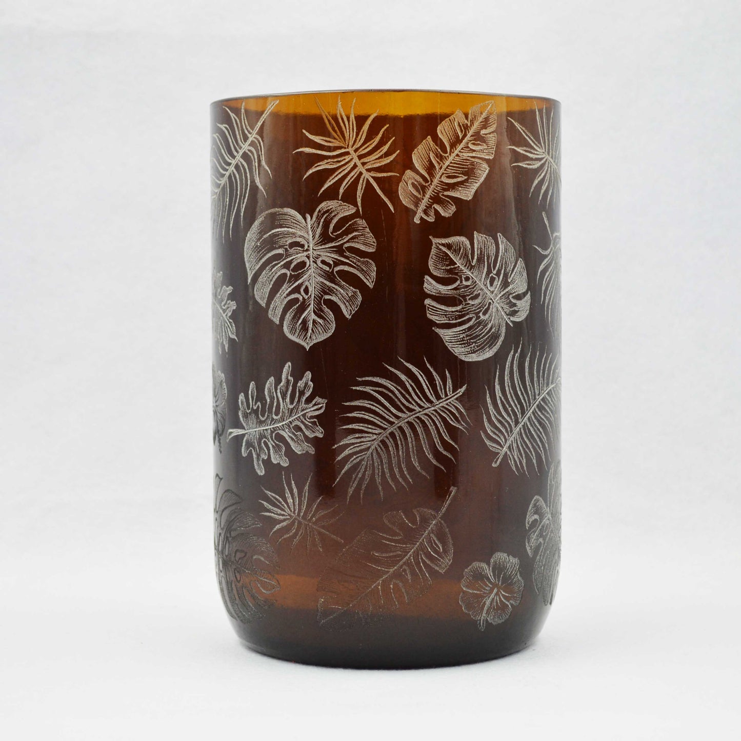 Storm Lantern Extra Large, Engraved with Tropical Leaves