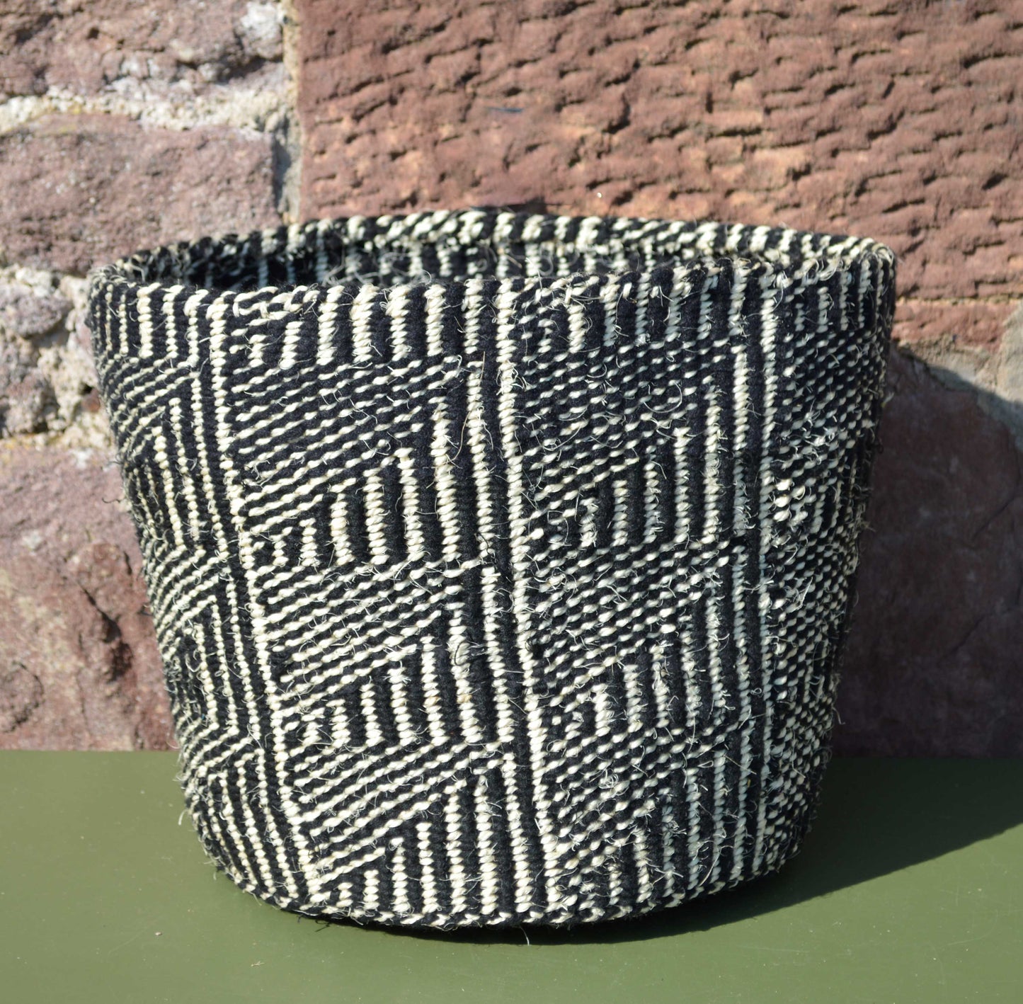 Large Sisal Flag Pattern Basket Bin/Containers