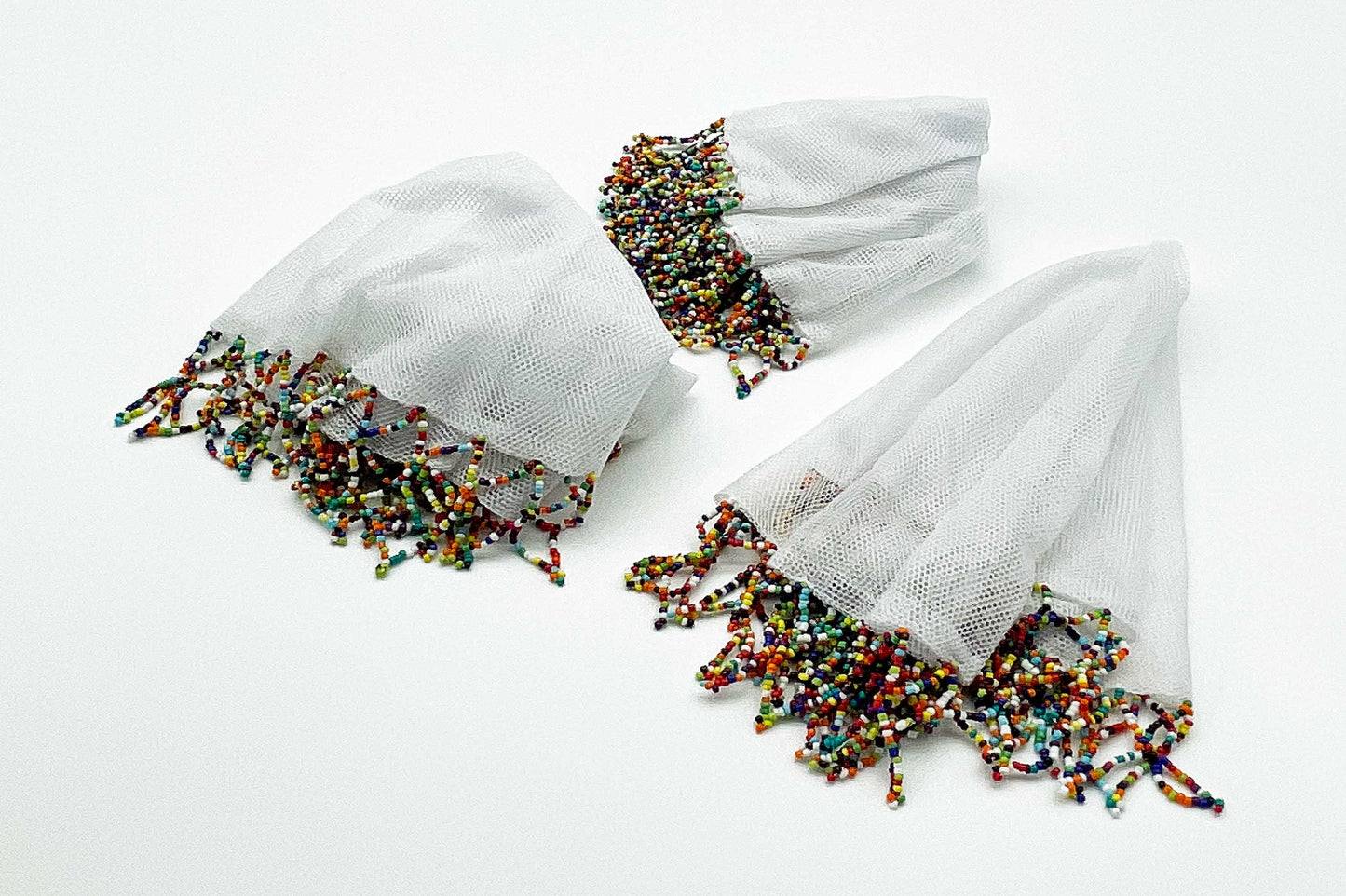 Beaded Food Cover, Salad bowl size.