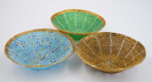Beaded Trinket Bowls, assorted colours
