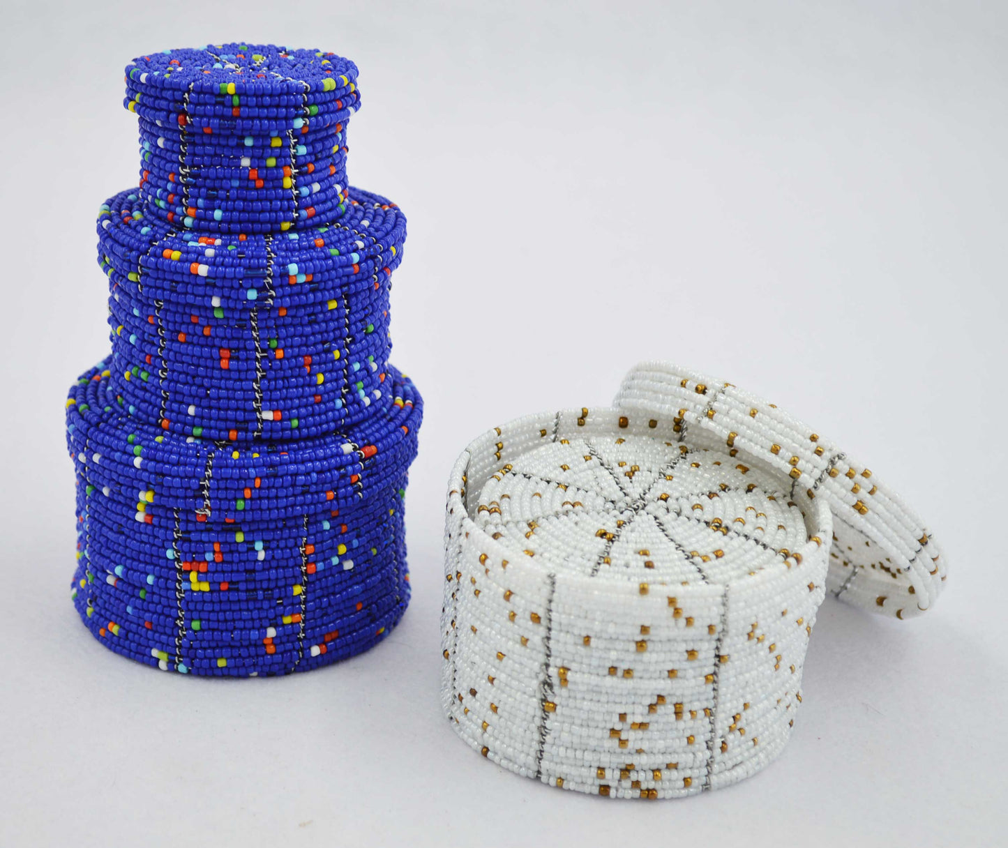Beaded Trinket Boxes (set of 3 assorted sizes)