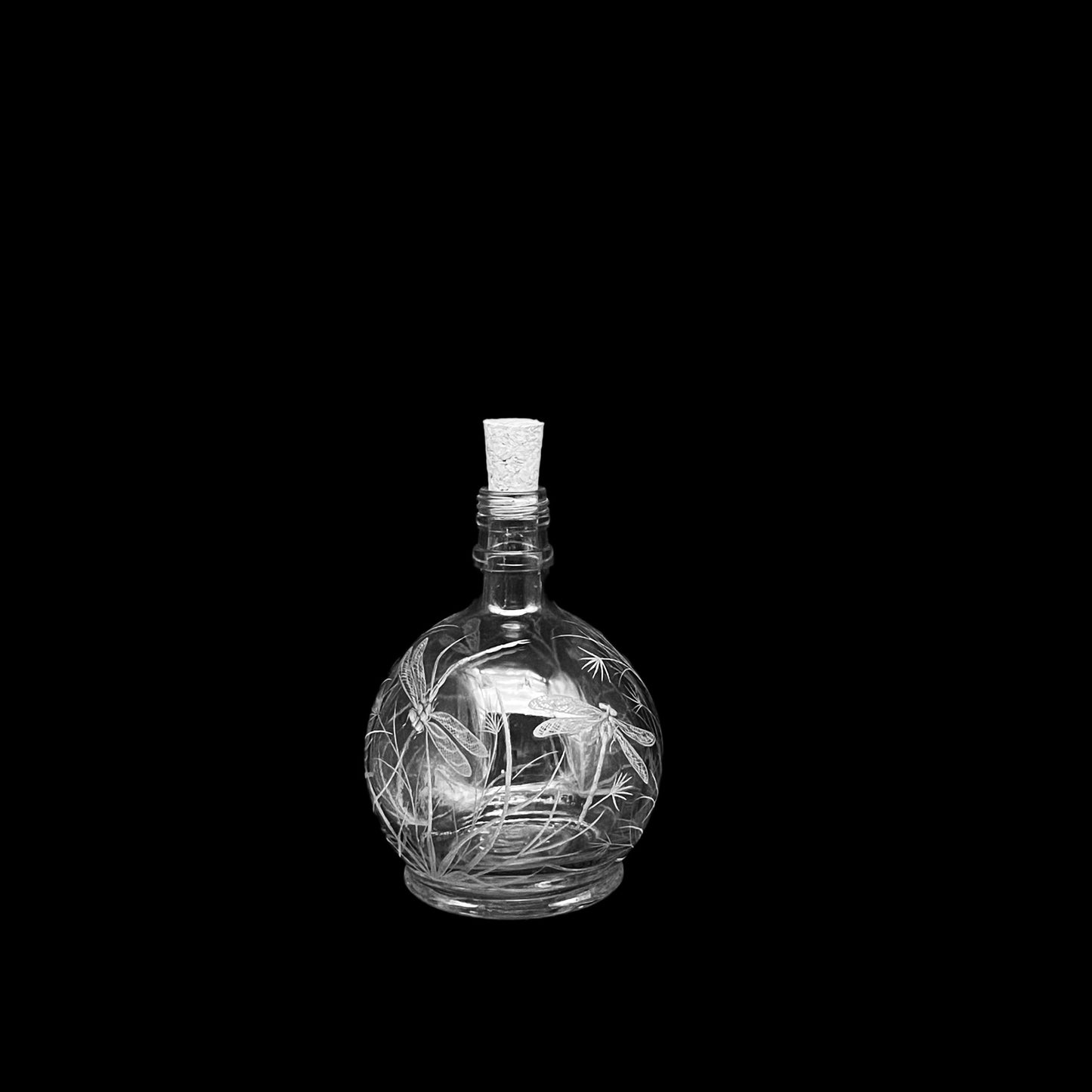 Bottles, Engraved with Dragonfly
