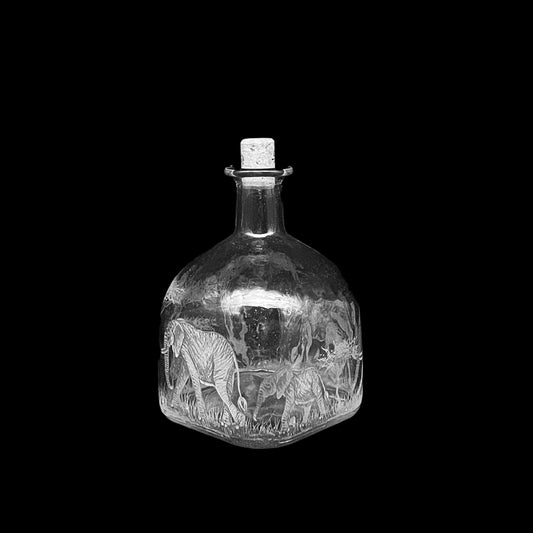PAIR of Bottles, Engraved with Elephant