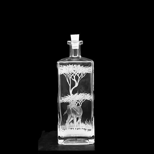 PAIR of Bottles, Engraved with Antelope