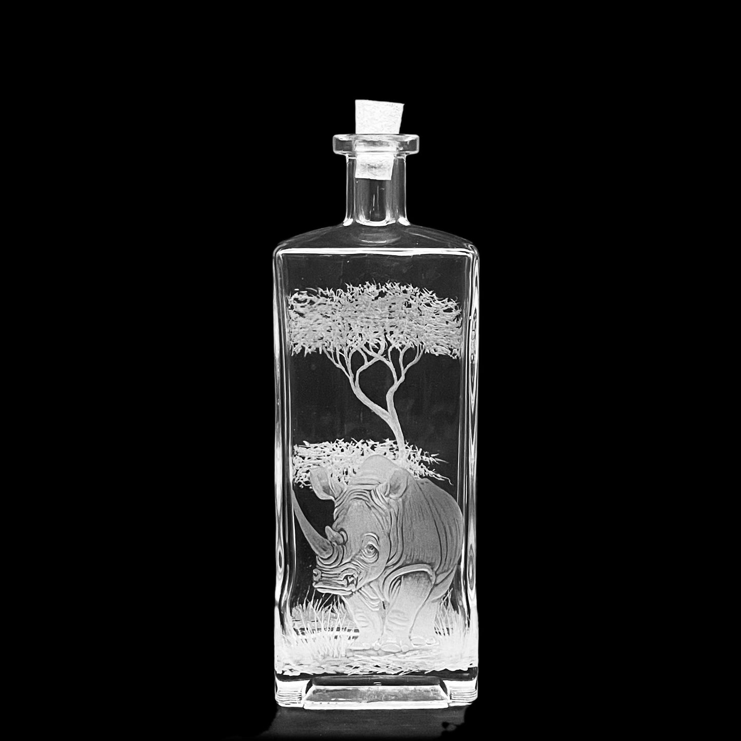 Bottles, Engraved with Rhino