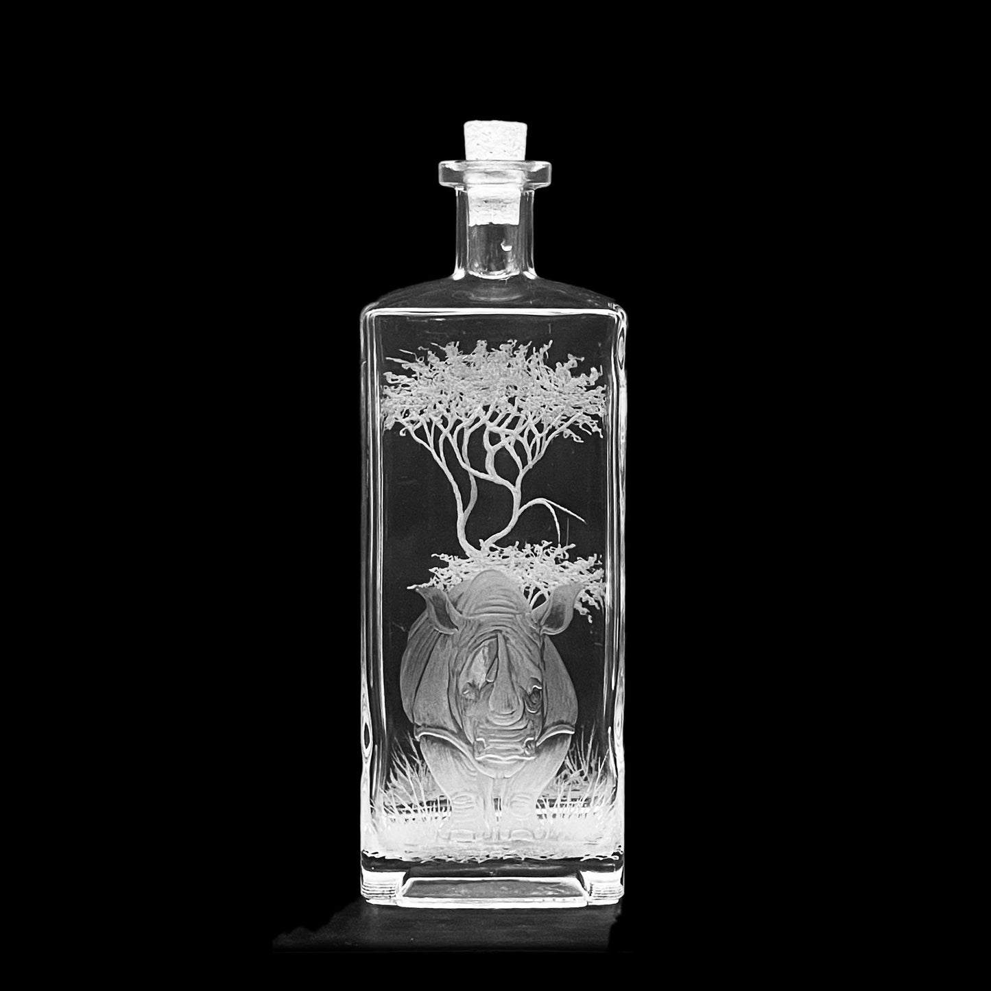 Bottles, Engraved with Rhino