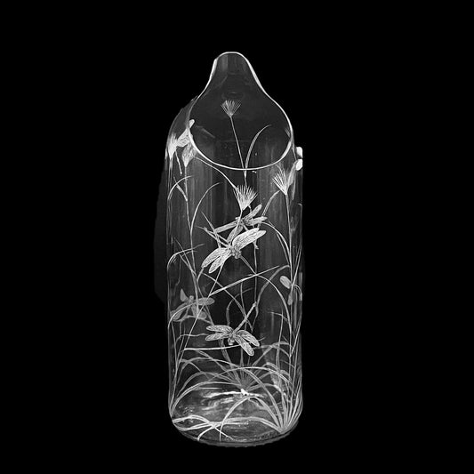 Hand Engraved Large Clear Bottle Jugs with Dagon Fly
