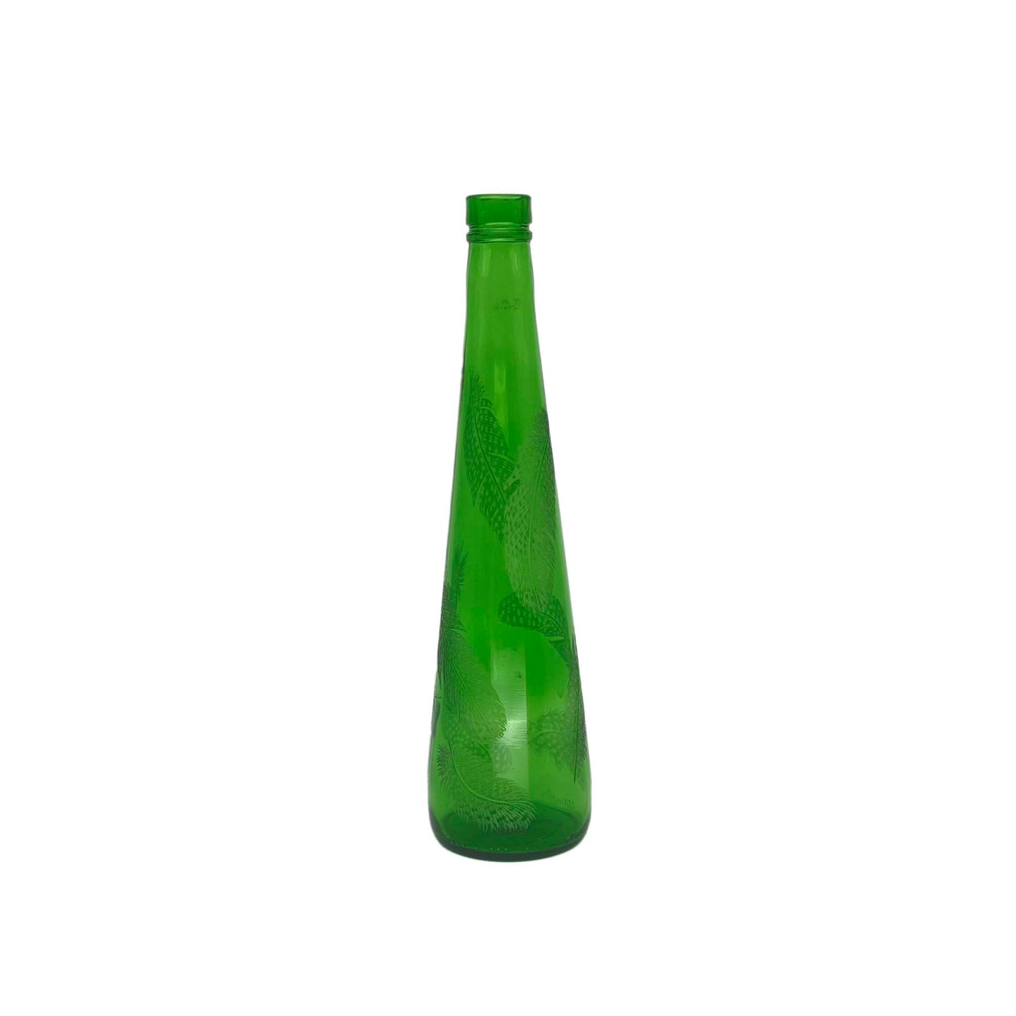 Bottle or Vase Engraved with Guinea Fowl Feathers