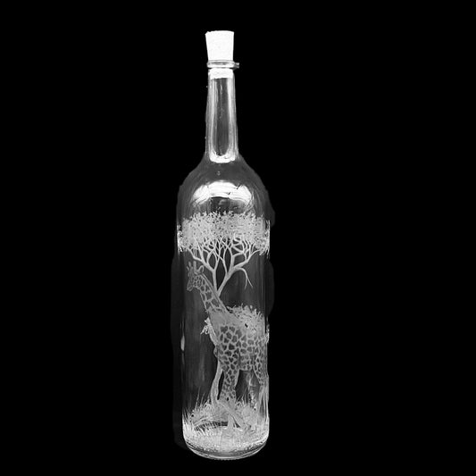 Bottles, Engraved with Giraffe