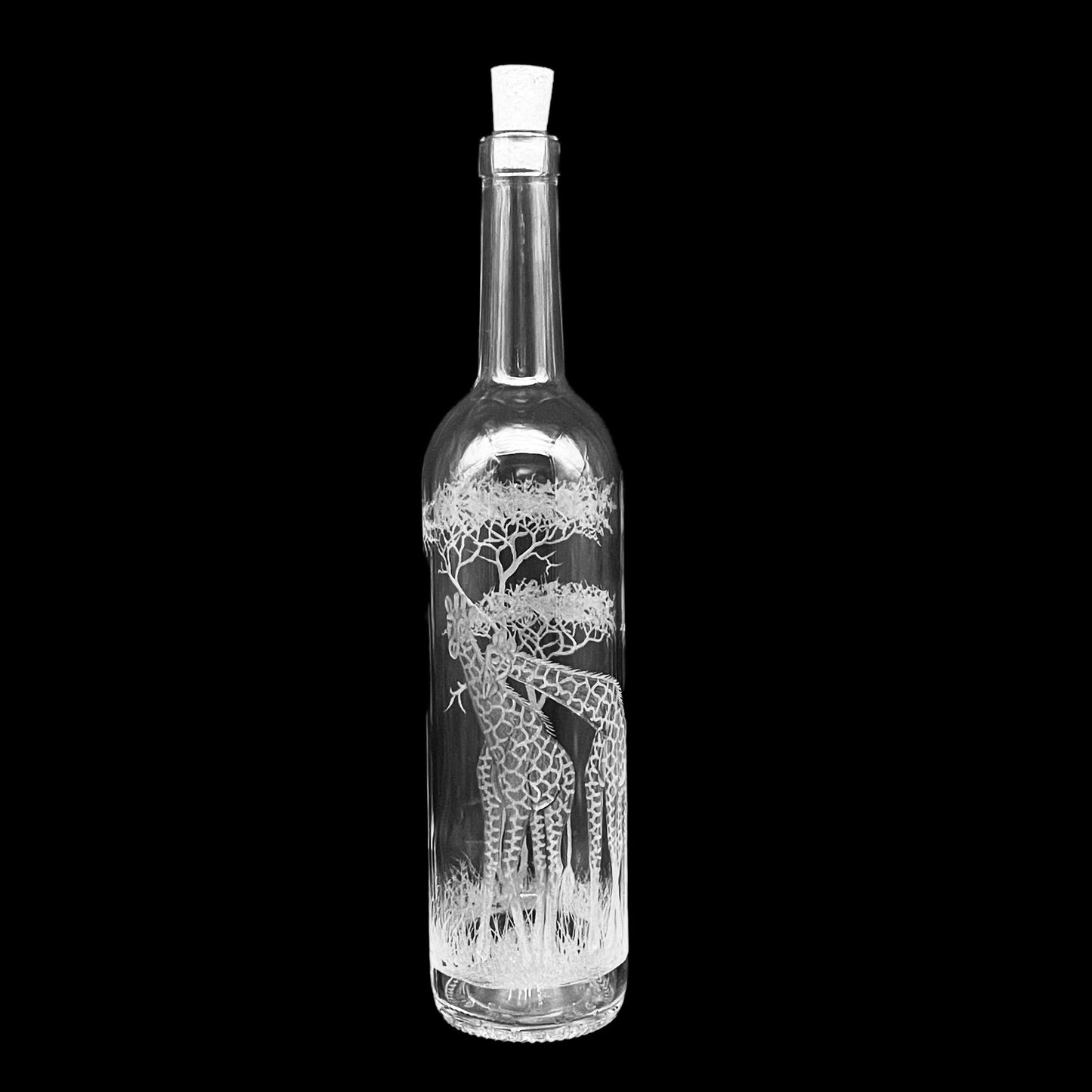 Bottles, Engraved with Giraffe