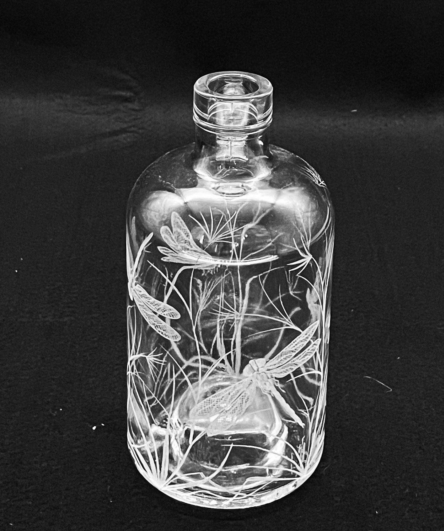 Bottles, Engraved with Dragonfly